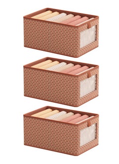 Magic Park 3 Pieces Foldable Closet Storage Organizer Closet Storage Bin with Carrying Handles Washable Closet Storage Box for Clothes Wardrobe Home Bedroom  - Image 1