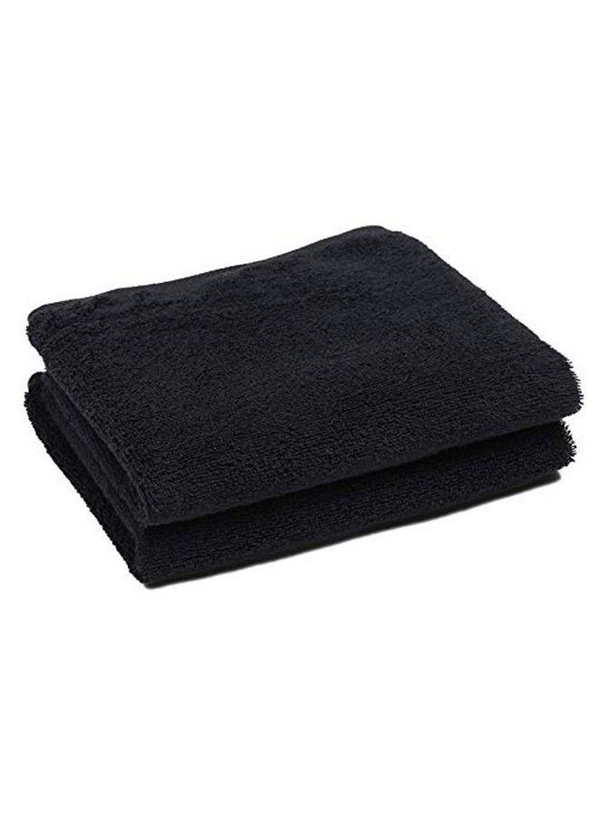 Perfehair Black Salon Towels (2Pack 16 X 27 Inches)Barber Hand Cotton Towel For Gym Bath Spa Shaving Shampoo  - Image 1