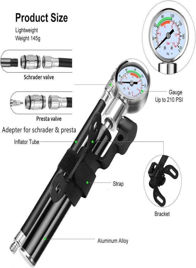 YBEKI Bike Tyre Repair Tool Kit - Bicycle Tool kit with 210 Psi Mini Pump 10-in-1 Multi-Tool with Chain Breaker, Tyre Levers &Tire Patch, Bone Wrench, 1 Portable Bag. 6 Month Warranty - Image 4