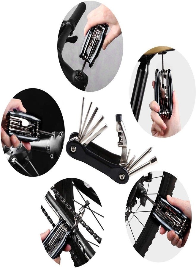 YBEKI Bike Tyre Repair Tool Kit - Bicycle Tool kit with 210 Psi Mini Pump 10-in-1 Multi-Tool with Chain Breaker, Tyre Levers &Tire Patch, Bone Wrench, 1 Portable Bag. 6 Month Warranty - Image 2