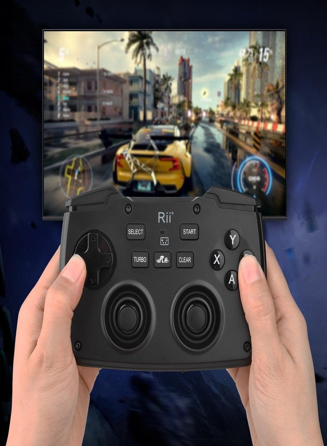 Rii (Bluetooth Version) RG200 Wireless Mini Portable Bluetooth Game Controller, Rechargeable Turbo Vibration Function for PC/Raspberry pi2/Android TV Google/TV B,PS4,Windows System - Image 3