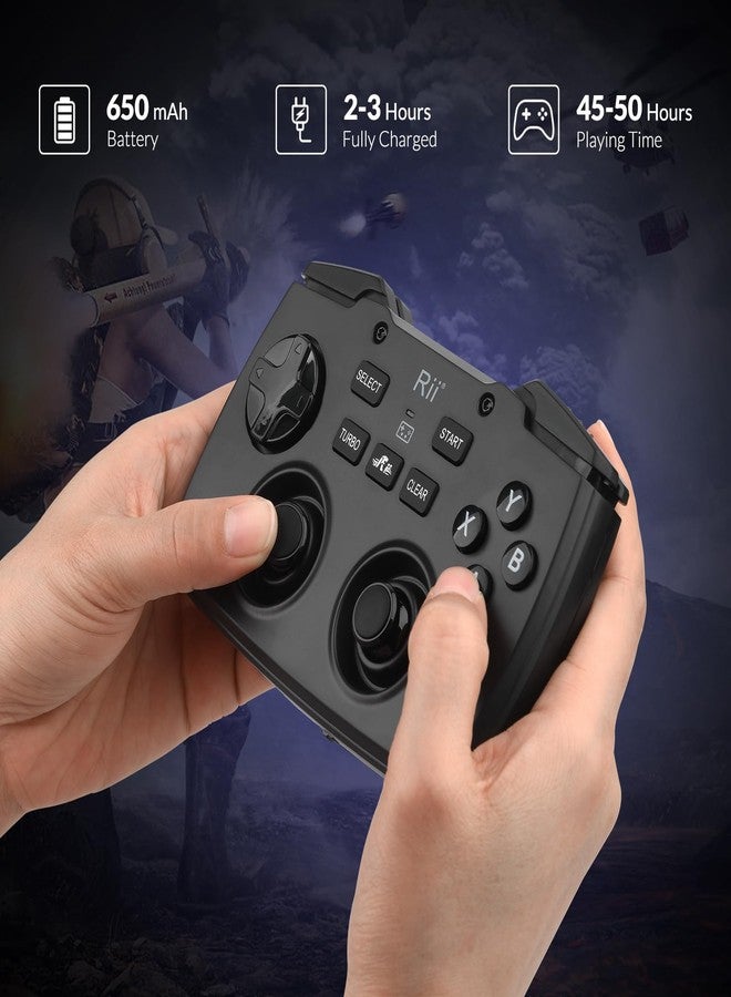 Rii (Bluetooth Version) RG200 Wireless Mini Portable Bluetooth Game Controller, Rechargeable Turbo Vibration Function for PC/Raspberry pi2/Android TV Google/TV B,PS4,Windows System - Image 5