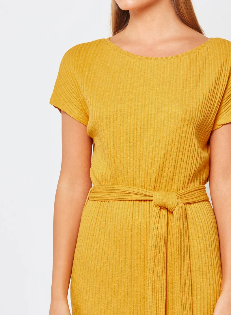 trendyol Ribbed Side Slit Dress