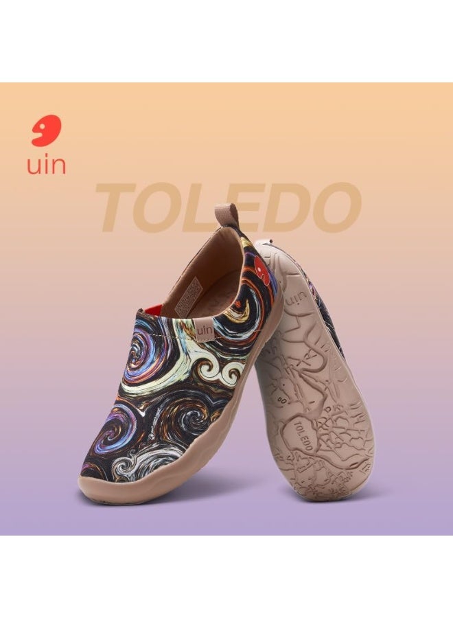 UIN UIN Women's Starry Night Painted Canvas Slip-On Shoes Fashion Ladies Travel Shoes Black (5.5)  - Image 2