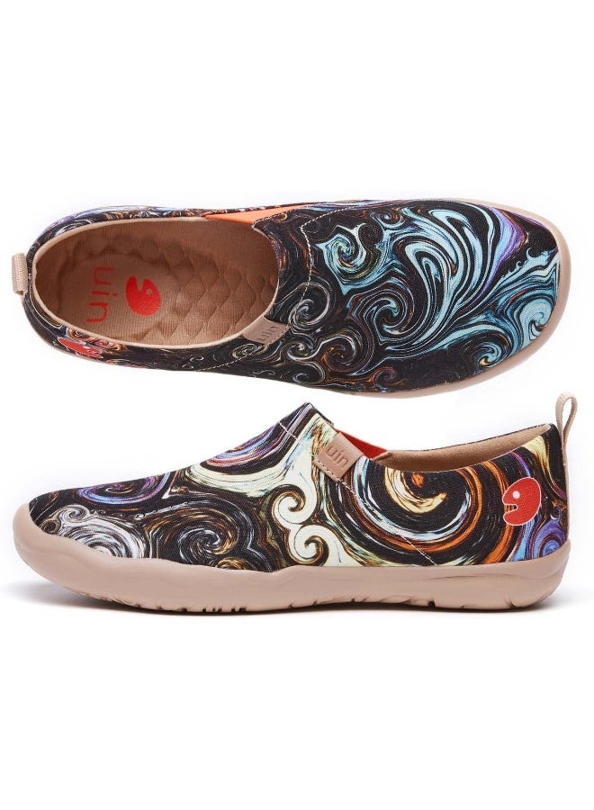 UIN UIN Women's Starry Night Painted Canvas Slip-On Shoes Fashion Ladies Travel Shoes Black (5.5)  - Image 3