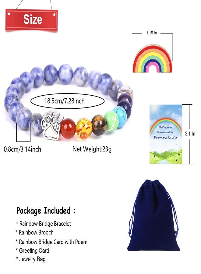 Loving Basso Pet Memorial Gifts for Dogs,Rainbow Bridge Bracelet for Beloved Dog,8MM Bead 7 Chakra Pet Memorial Bracelet Loss of Dog Sympathy Gift for Women Men,Dog Remembrance Gift - Image 2