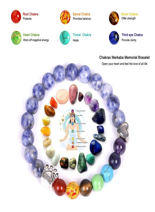 Loving Basso Pet Memorial Gifts for Dogs,Rainbow Bridge Bracelet for Beloved Dog,8MM Bead 7 Chakra Pet Memorial Bracelet Loss of Dog Sympathy Gift for Women Men,Dog Remembrance Gift - Image 3