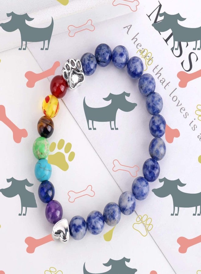 Loving Basso Pet Memorial Gifts for Dogs,Rainbow Bridge Bracelet for Beloved Dog,8MM Bead 7 Chakra Pet Memorial Bracelet Loss of Dog Sympathy Gift for Women Men,Dog Remembrance Gift - Image 4