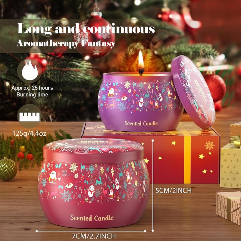 THAUSDAS Scented Candles Gift Set: 4 Pack 4.4 oz Aromatherapy Christmas Candles for Home Scented - 120H Burning Stress Relief Gifts for Women, Birthday, Mother's Day - Image 5