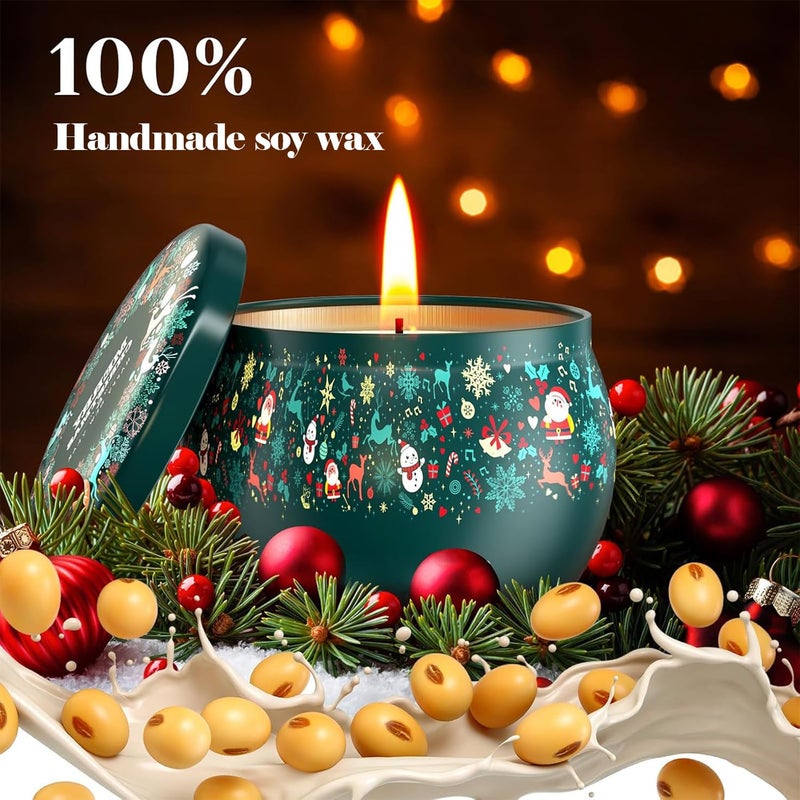 THAUSDAS Scented Candles Gift Set: 4 Pack 4.4 oz Aromatherapy Christmas Candles for Home Scented - 120H Burning Stress Relief Gifts for Women, Birthday, Mother's Day - Image 3
