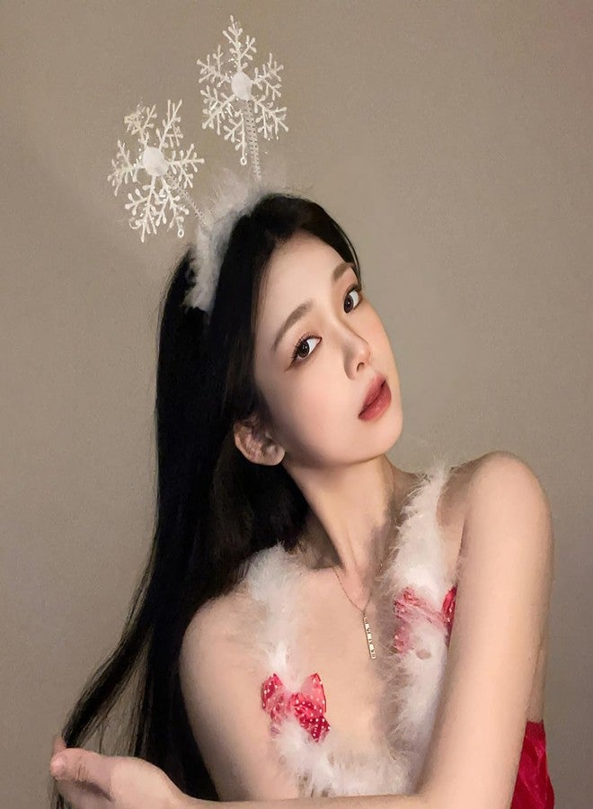 أواركيف طوق رأس ندفة الثلج من أوركيف، كبير - قطعة رأس لعيد الميلاد للنساء والفتيات، طوق رأس متلألئ على شكل ندفة ثلج، إكسسوار مثالي لحفلات الشتاء والمناسبات الاحتفالية - Image 5