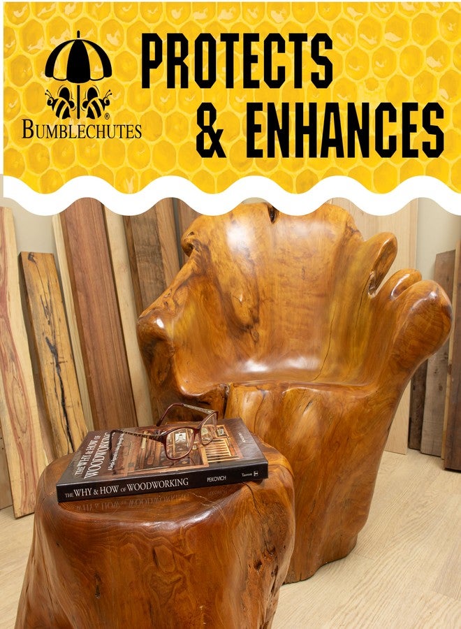 Bumblechutes Bee'Nooba Oil Starter Kit, Beeswax For Wood, Hard Topcoat Natural Wood Butter, Hydrate Seal Protect Furniture, Wooden Utensils, Cutting Board Food-Safe Water-Resistant Paste Finishing Wax - Image 2