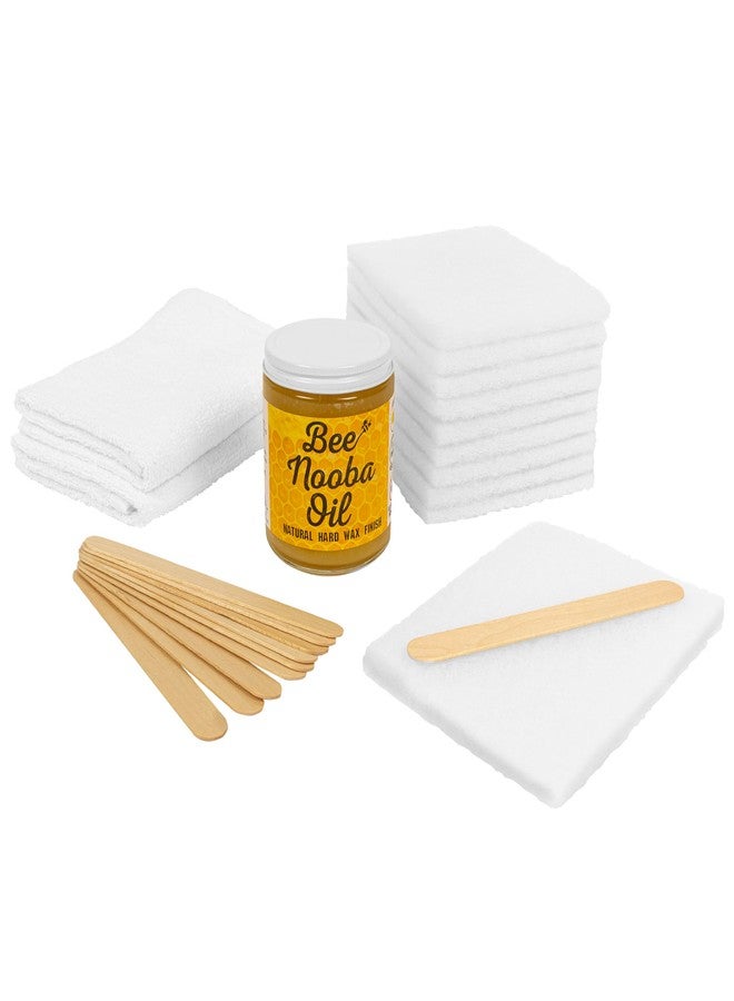 Bumblechutes Bee'Nooba Oil Starter Kit, Beeswax For Wood, Hard Topcoat Natural Wood Butter, Hydrate Seal Protect Furniture, Wooden Utensils, Cutting Board Food-Safe Water-Resistant Paste Finishing Wax - Image 1