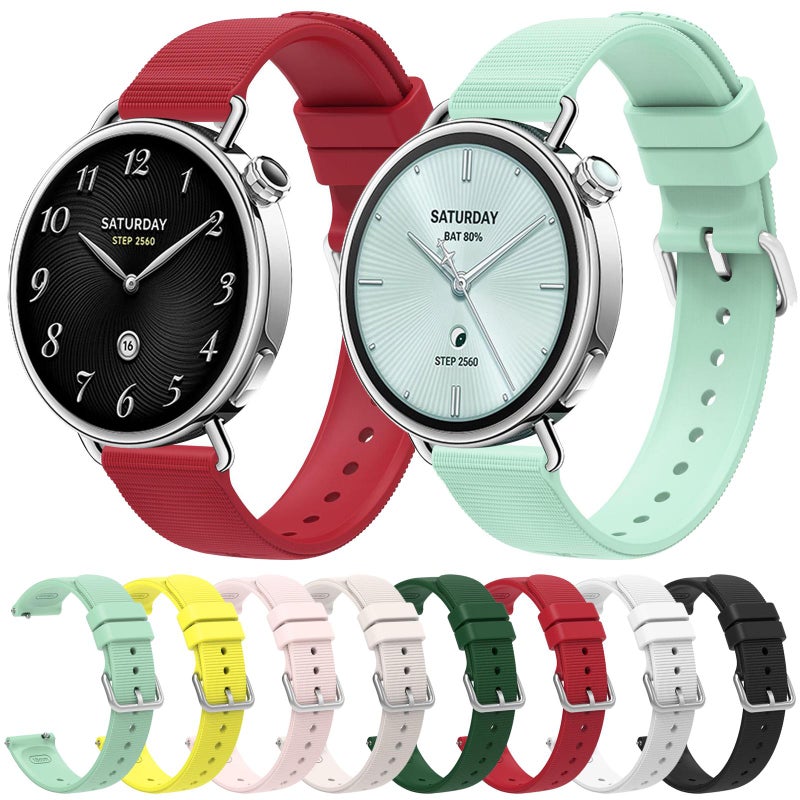 erorex For Xiaomi Watch S4 41Mm Solid Color Textured Silicone Watch Band(White) - Image 5