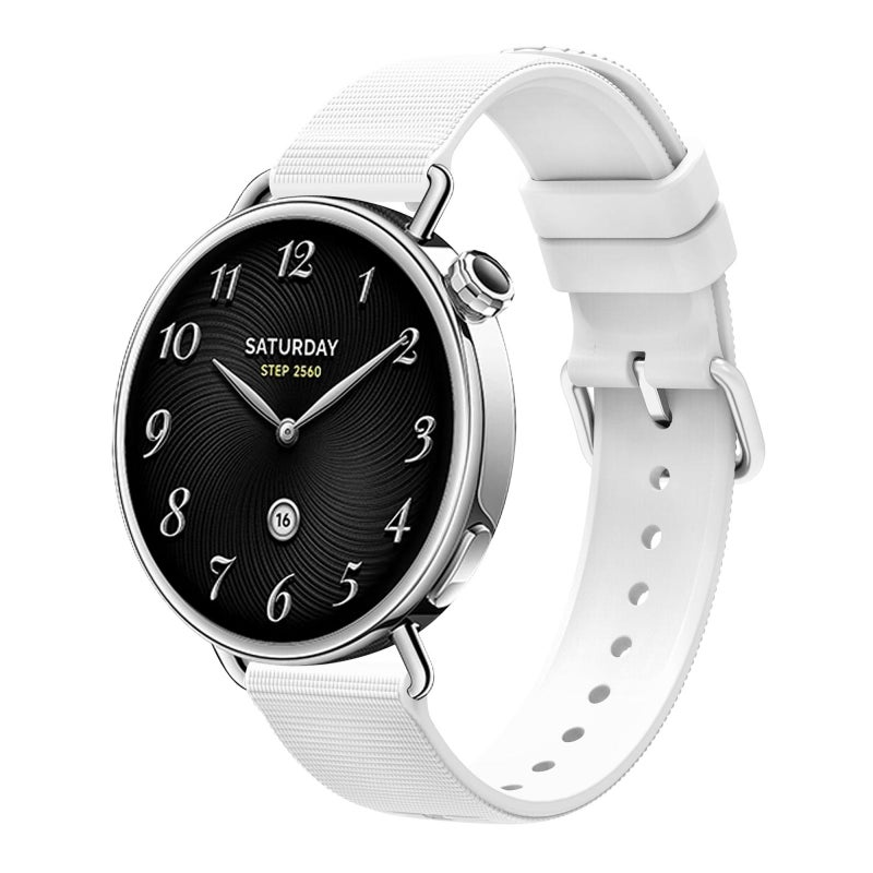 erorex For Xiaomi Watch S4 41Mm Solid Color Textured Silicone Watch Band(White) - Image 1