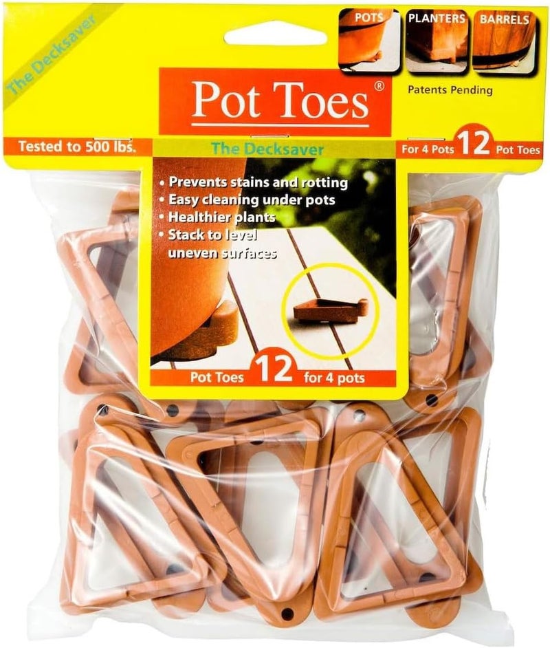 Bosmere Bosmere Pot Toes Plant Pot Risers for Indoor and Outdoor Prevent Stains and Rotting on Wood Cement and Tile  Terra Cotta Pack of 12  - Image 1