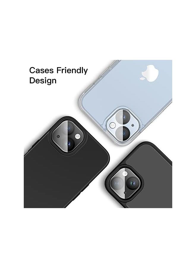 Camera Lens Protector for iPhone 14 6.1-Inch and iPhone 14 Plus 6.7-Inch, 9H Tempered Glass, Anti-Scratch, Case Friendly, Does Not Affect Night Shots, HD Clear, 3-Pack