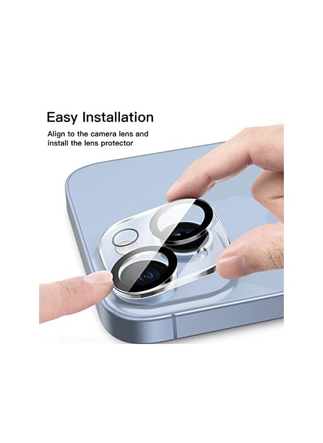 Camera Lens Protector for iPhone 14 6.1-Inch and iPhone 14 Plus 6.7-Inch, 9H Tempered Glass, Anti-Scratch, Case Friendly, Does Not Affect Night Shots, HD Clear, 3-Pack