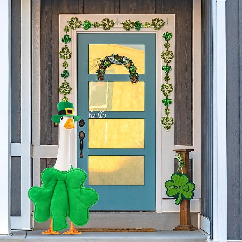 FuWeave 3 Set Valentine's Day Goose Outfit St. Patrick Easter Lawn Porch Animal Clothes Goose Easter Patio Yard Lawn - Image 5