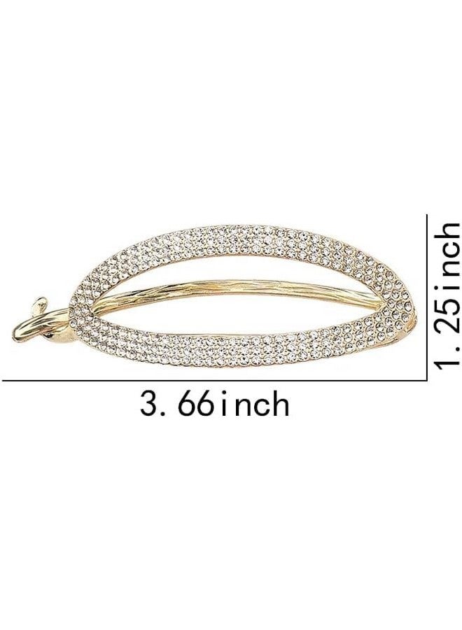 Diversa Metal Hair Claw Clip with Gold-Toned and White Embellishments, 1 cm Length, Western Style - Image 2
