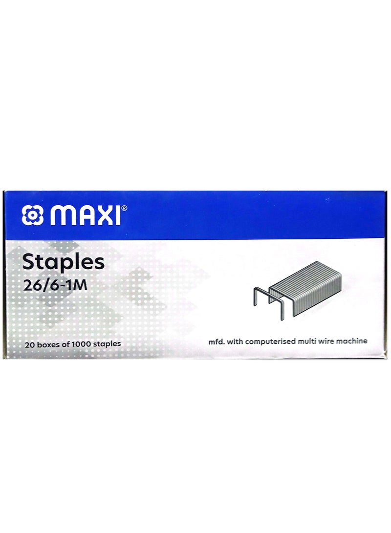 Maxi MAXI 26/6-1M STAPLE PINS 20 Boxes Of 1000 Staples - Image 2