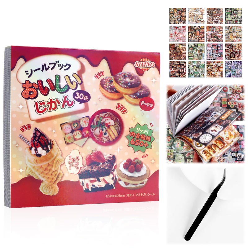 Tmtains 650Pcs Cute Scrapbook Stickers Travel Y2K Japanese Sticker Book for Adult Kawaii Korean Stickers for Journaling Heisei Retro Aesthetic Sticker Food Manga Style Decor for DIY Crafts Junk Journal Gifts - Image 1