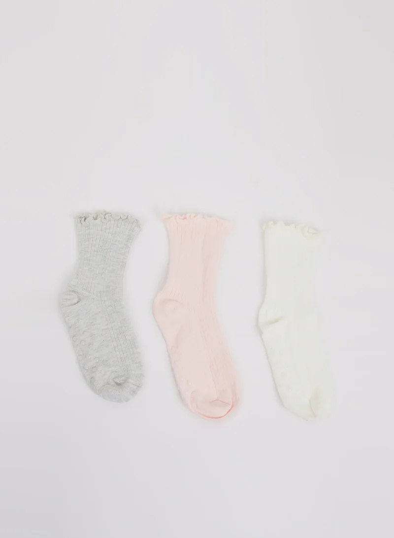 ديفاكتو 3-Pack Anti-Slip Sole Cotton Long Socks