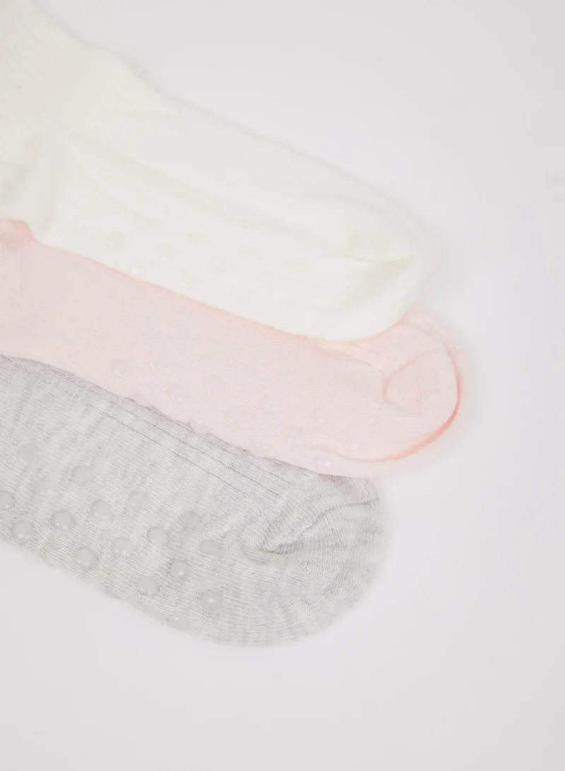 ديفاكتو 3-Pack Anti-Slip Sole Cotton Long Socks