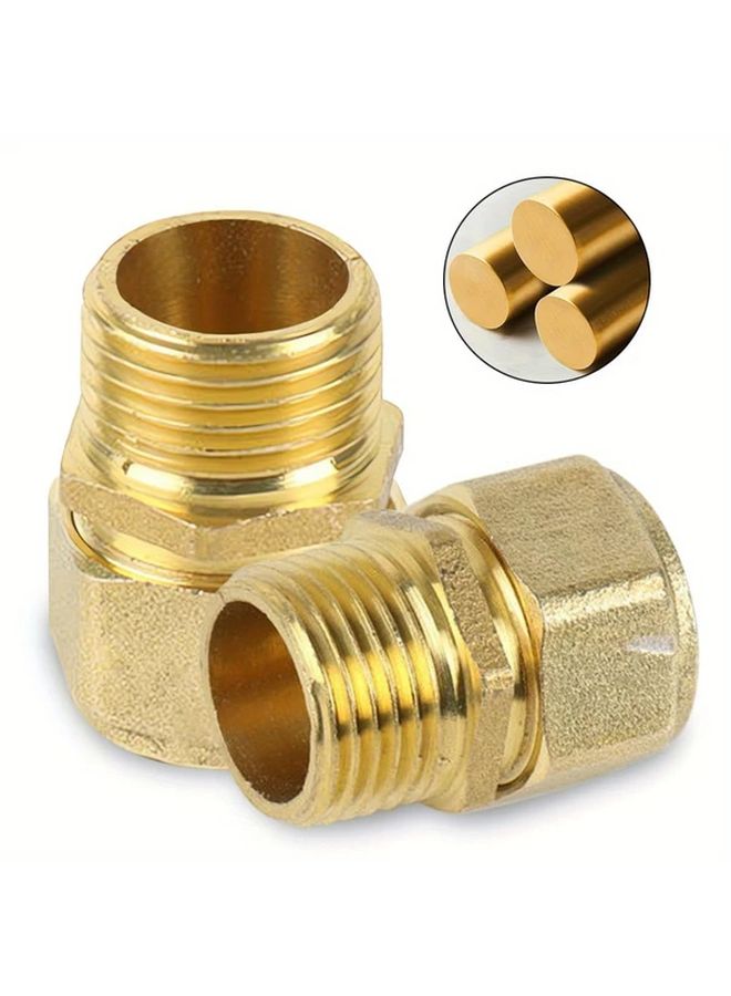 2Pcs 20mm X 1 2 AG Yellow Brass Compression Fittings For Multi Layer Aluminum Tube - Image 5