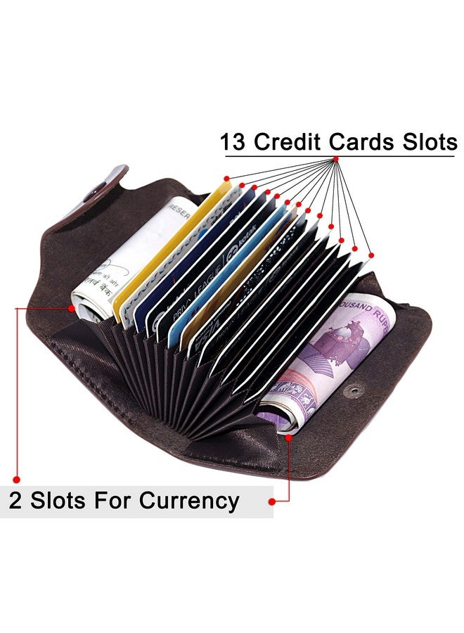 Storite Storite Combo of 13 Slots Leather and 6 Slot Metal Credit Debit ATM Card Holder Case Wallet for Men & Women (Brown & Black)  - Image 3