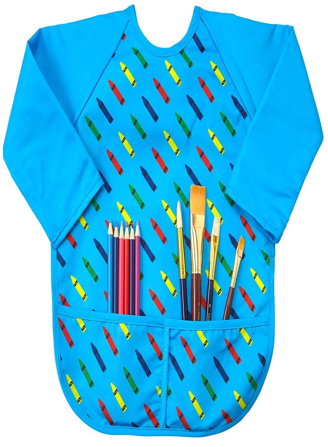 Abstract Kids Painting Apron - Toddler Art Smock - Waterproof Long Sleeve with 2 Pockets - Smocks for Kids for Painting and Eating (6 Months - 10 Years) - Image 1