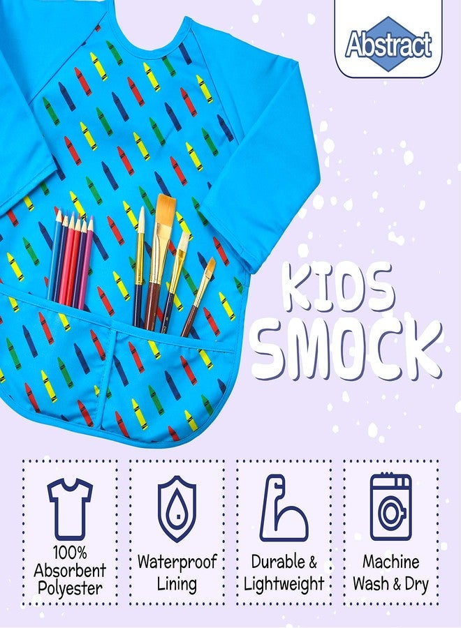 Abstract Kids Painting Apron - Toddler Art Smock - Waterproof Long Sleeve with 2 Pockets - Smocks for Kids for Painting and Eating (6 Months - 10 Years) - Image 4