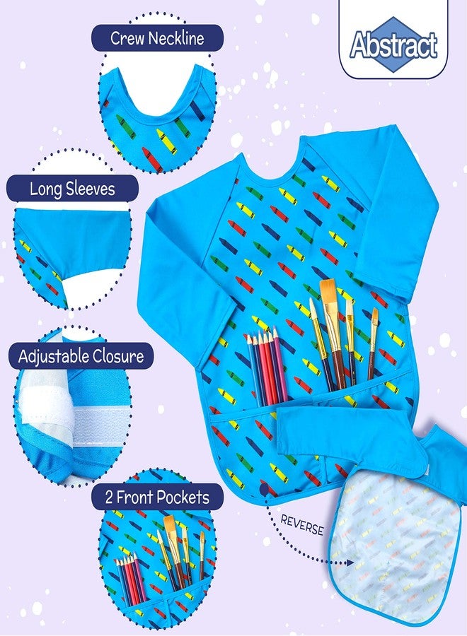 Abstract Kids Painting Apron - Toddler Art Smock - Waterproof Long Sleeve with 2 Pockets - Smocks for Kids for Painting and Eating (6 Months - 10 Years) - Image 3