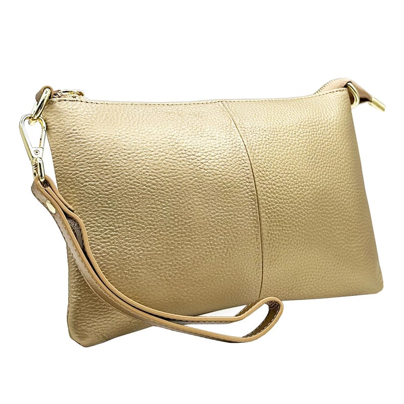 Beurlike Leather Wristlet Wallet Clutch Purses For Women Small Crossbody Phone Bags(Gold) - Image 3