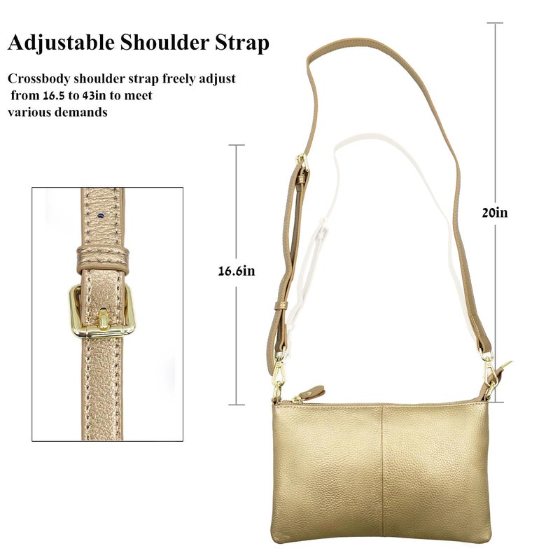 Beurlike Leather Wristlet Wallet Clutch Purses For Women Small Crossbody Phone Bags(Gold) - Image 5