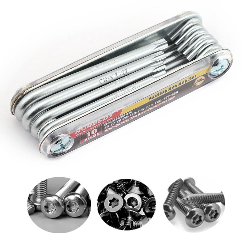 HORUSDY Tamper Proof Star Key Set (Folding) Security Torx Key Set Sizes Include T-6 to T-30 - Image 5