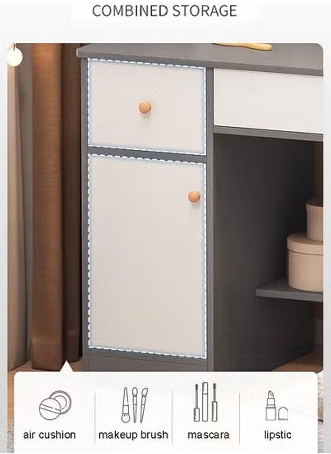 KLNAMAEAAN Multifunctional Makeup Vanity Dressing Table with Drawers and Chair – 80CM Elegant Beauty Station for Organized Storage  - Image 5