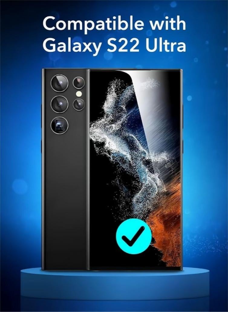 Camera Lens Glass Protector With Ring For Samsung Galaxy S22 Ultra - Black - Image 3