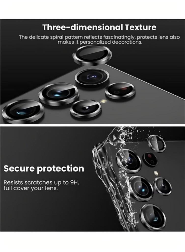 Camera Lens Glass Protector With Ring For Samsung Galaxy S22 Ultra - Black - Image 4