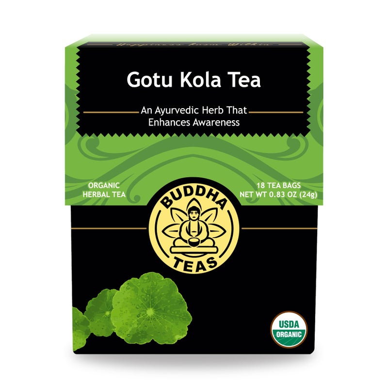 Buddha Teas Organic Gotu Kola Tea - OU Kosher, USDA Organic, CCOF, 18 Bleach-Free Tea Bags - Image 1