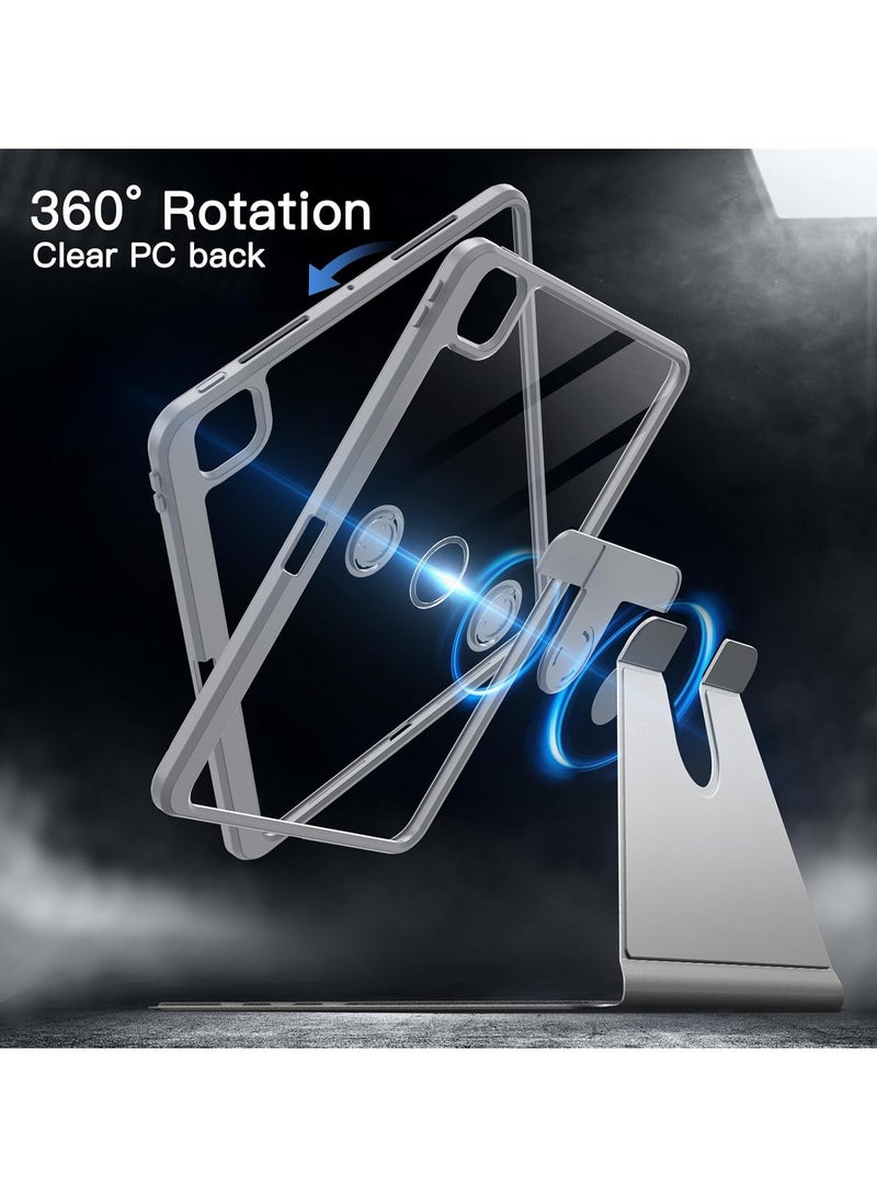 DUSALA Rotating Case for iPad Pro 13-Inch M4 (2024) with Pencil Holder,360 Degree Rotation Protective Stand Slim Cover Clear Back, Auto Wake/Sleep (iPad Pro 13) - Image 3