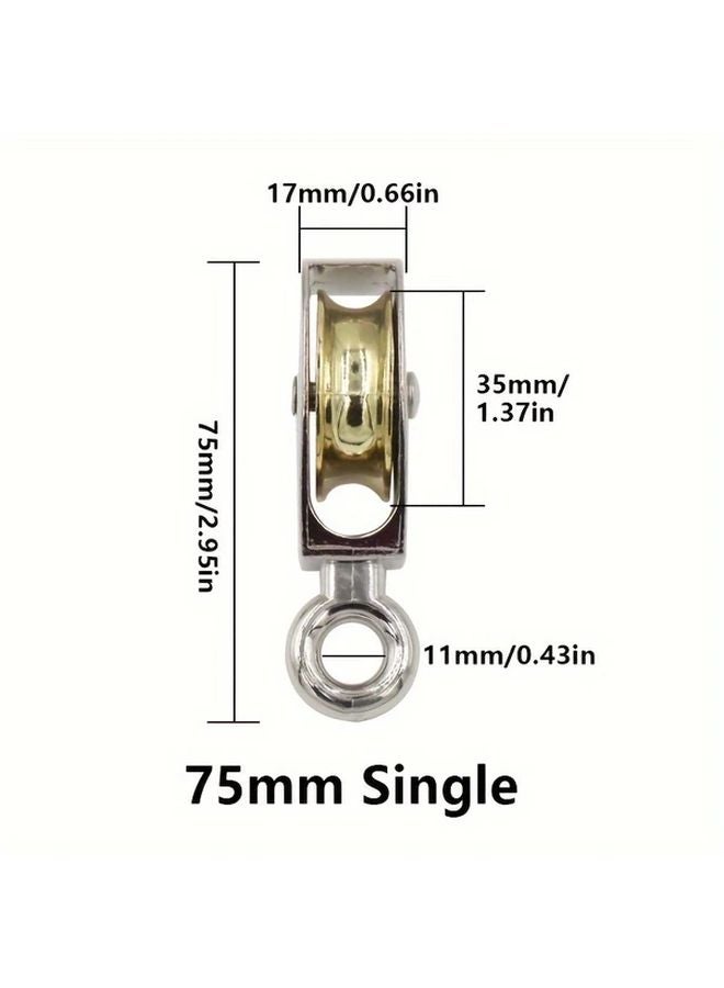 Double Pulley 52mm Zinc Alloy Metal Sheave Fixed Crown Block Tackle Lifting Wheel - Image 5
