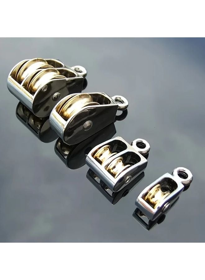 Double Pulley 52mm Zinc Alloy Metal Sheave Fixed Crown Block Tackle Lifting Wheel - Image 3