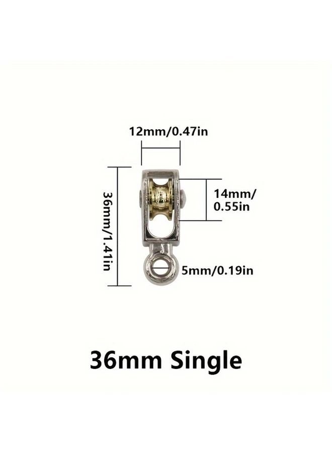 Double Pulley 52mm Zinc Alloy Metal Sheave Fixed Crown Block Tackle Lifting Wheel - Image 4