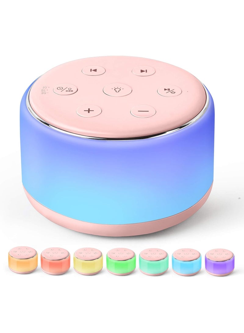 Famisym Portable White Noise Machine for Sleeping – 34 Soothing Sounds with Night Light, USB Rechargeable Sound Machine for Baby Nursery, Kids & Adults – Compact Sleep Aid - Image 1