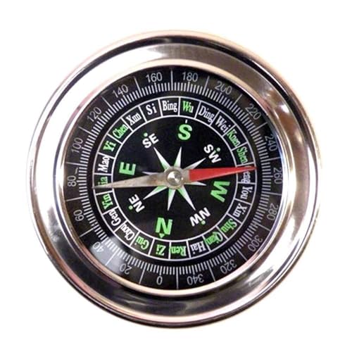 DEZIINE�.Stainless Steel Directional Pocket Magnetic Compass/Magnetic Compass Direction,7.5 * 7.5 * 1.2 cm - Image 1
