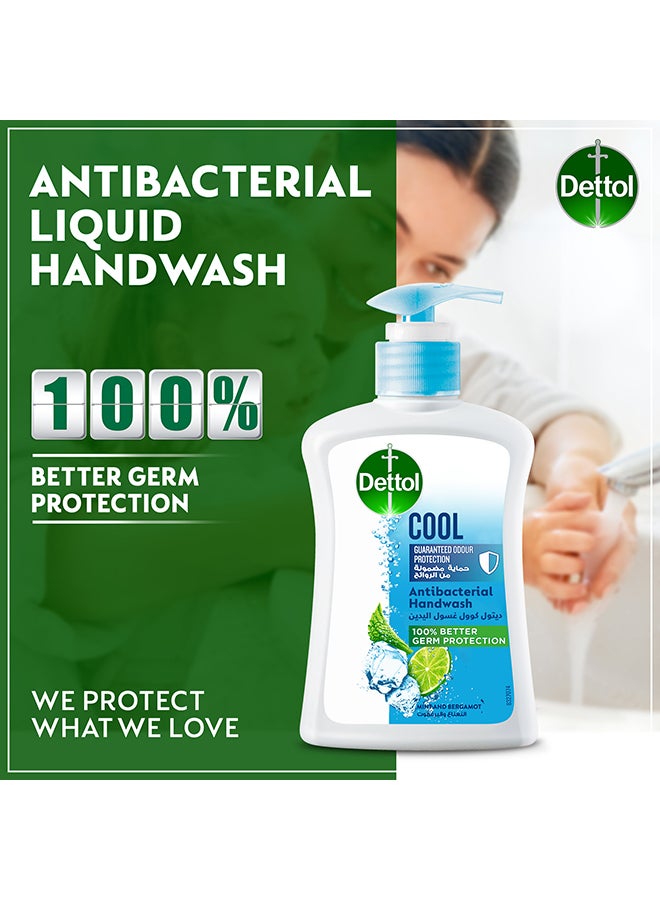 Dettol Handwash Liquid Soap Cool Pump Mint And Bergamot Fragrance Pack of 2 200ML X 2ml - Image 2