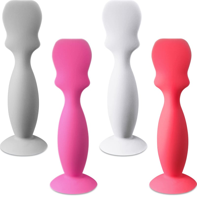 4 Pack Baby Diaper Cream Spatula Butt Paste Spatula Diaper Cream Applicator Baby Soft Flexible Silicone Diaper Rash Cream Brush Butt Spatula for Boys and Girls Gray Rose Red White Red