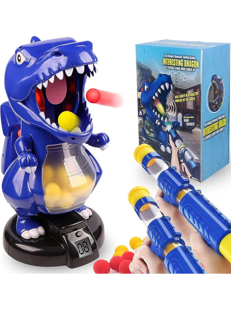 Dinosaur Shooting Toys, Dinosaur Games for Kids, Target Shooting Games with LCD Score Record, Sound, 2 Air Pump Toy Guns and 24 Foam Balls, Electronic Target Practice Toys for Boys and Girls  - Image 1