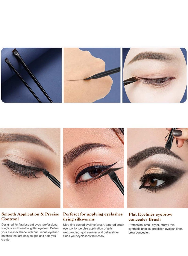Generic 2 Pack Eyeliner Brush, Eye Liner Makeup Brush-Ultra Thin Precision Slanted Fine Angled Tip Eye Brush Set  - Image 4